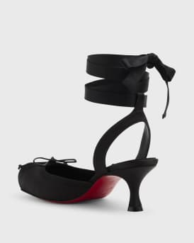 55mm Cassia Lace-Up Satin Ballet Pumps