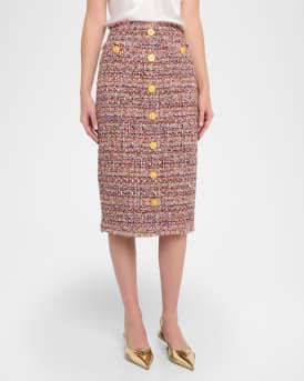 Tai Tweed Midi Skirt