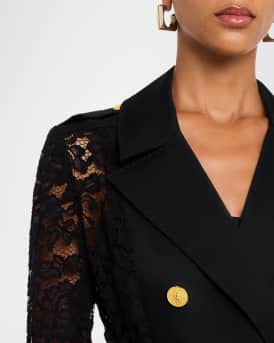 Amata Belted Lace Trench Coat