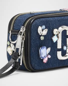 The Snapshot Embellished Denim Crossbody Bag
