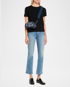 The Snapshot Embellished Denim Crossbody Bag