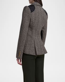 Herringbone Saddle Patch Equestrian Blazer