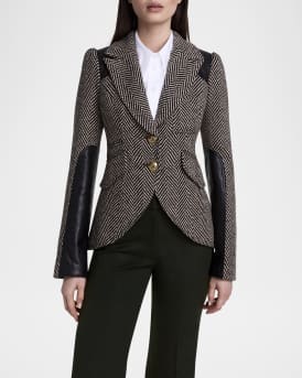 Herringbone Saddle Patch Equestrian Blazer