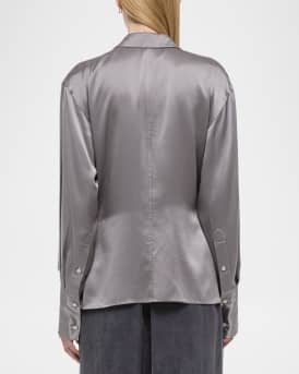 Relaxed Silk Wrap Shirt 