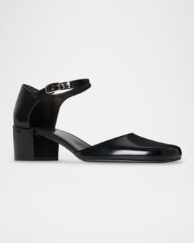 Penelope Leather Ankle-Strap Pumps