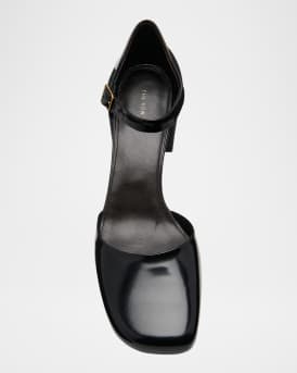 Penelope Leather Ankle-Strap Pumps