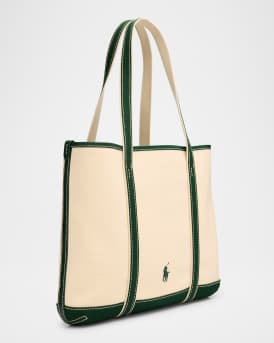 Polo Bear Canvas Small Shopper Tote Bag