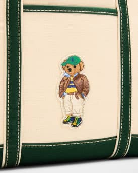Polo Bear Canvas Small Shopper Tote Bag