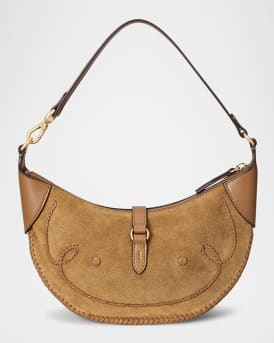 Polo ID Mini Whipstitch Suede Shoulder Bag