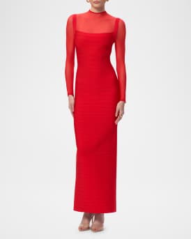 The Ella Mock-Neck Column Gown