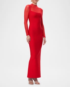 The Ella Mock-Neck Column Gown