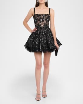 Mademoiselle Floral Fit-&-Flare Mini Dress