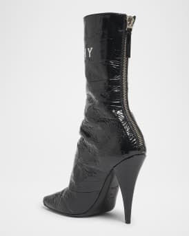 GIVENCHY Tape Shiny Leather Ankle Boots