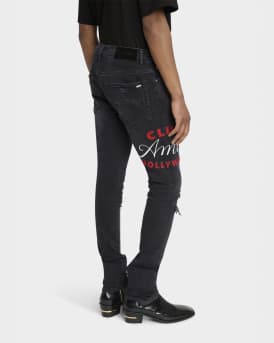 Men's D-Club Applique Distressed Skinny Jeans