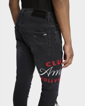 Men's D-Club Applique Distressed Skinny Jeans