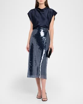 Kiah Sequined Midi Skirt