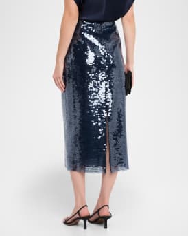 Kiah Sequined Midi Skirt