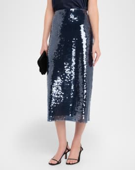 Kiah Sequined Midi Skirt
