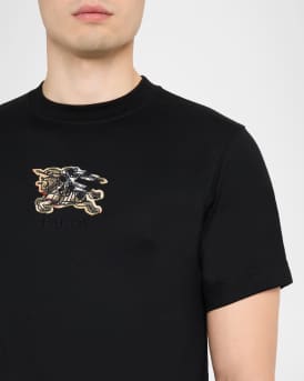 Men's Embroidered EKD Check Logo Slim-Fit Cotton T-Shirt