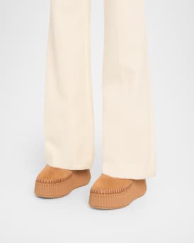 Nama Suede Shearling-Lined Platform Clogs