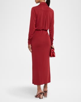 Seferina Draped Long-Sleeve Jersey Dress