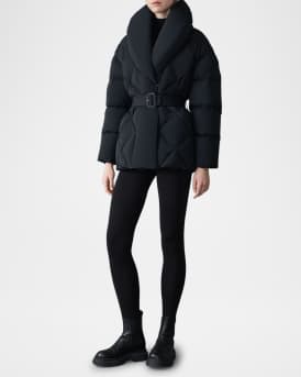 Olive Belted Down Jacket