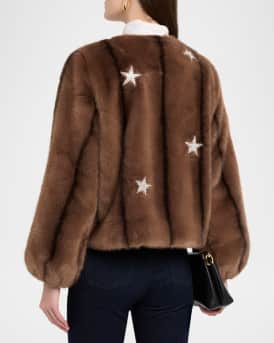 Benson Embellished Faux Mink Jacket
