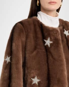Benson Embellished Faux Mink Jacket