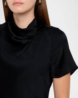 Iris Silk Cowl-Neck Mini Dress