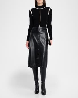 The Chani Mock-Neck Contrast-Trim Sweater