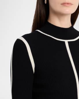 The Chani Mock-Neck Contrast-Trim Sweater