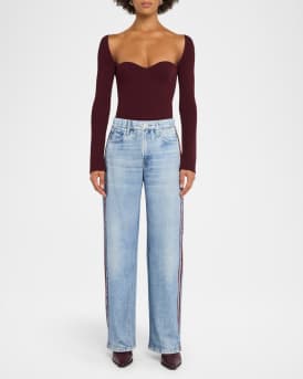 Miramar Cotton-Terry Wide-Leg Jeans