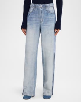 Miramar Cotton-Terry Wide-Leg Jeans