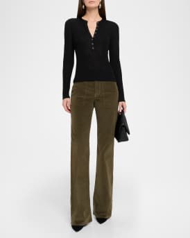 Drexler Semi-Sheer Ribbed Henley