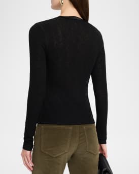 Drexler Semi-Sheer Ribbed Henley