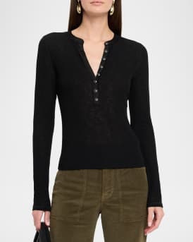 Drexler Semi-Sheer Ribbed Henley