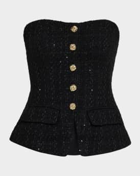 Quinn Strapless Tweed Vest