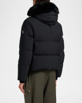 Misti Nyluxe Puffer Jacket with Detachable Hood & Shearling Trim