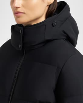 Misti Nyluxe Puffer Jacket with Detachable Hood & Shearling Trim