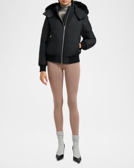 Cloud Down Bomber Jacket with Shearling Trim