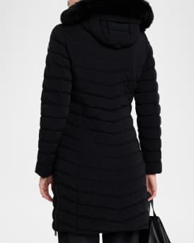 Andesite Down Parka with Removable Hood & Shearling Trim