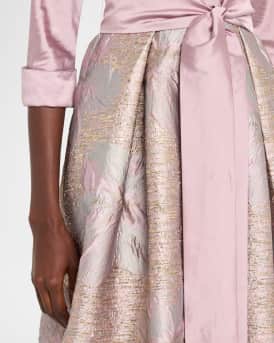 Taffeta Floral Jacquard Midi Shirtdress