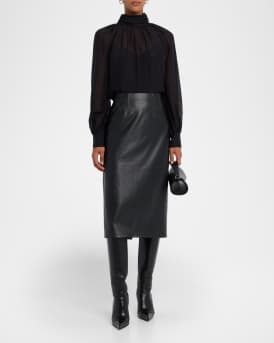 Holmes Vegan Leather Pencil Skirt