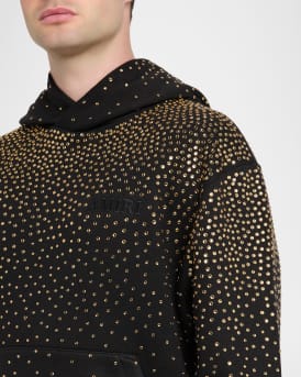 Men's Crystal-Embellished Logo Hoodie
