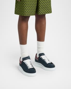 Men's Suede Leather-Backstay Oversized Sneakers