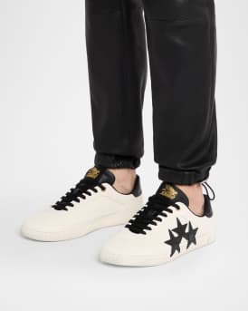 Men's Pacific Croc-Effect Leather Low-Top Sneakers