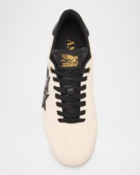 Men's Pacific Croc-Effect Leather Low-Top Sneakers