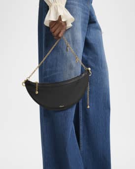 Icons Curved Shoulder Bag in Leather