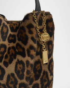 Spin Tote Bag in Leopard-Print Shearling