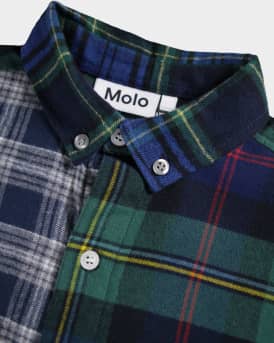 Boy's Remon Mixed Plaid Button-Front Shirt, Size 7-12